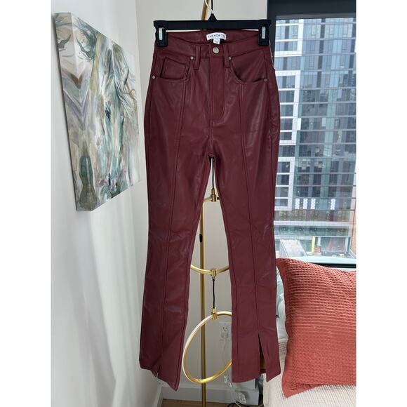 High-Waist Vegan Leather Flare Pants | And Now This | Size 0 - Picture 3 of 3